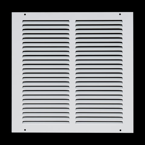12 x 12-inch White Steel flat stamped return grille, front view