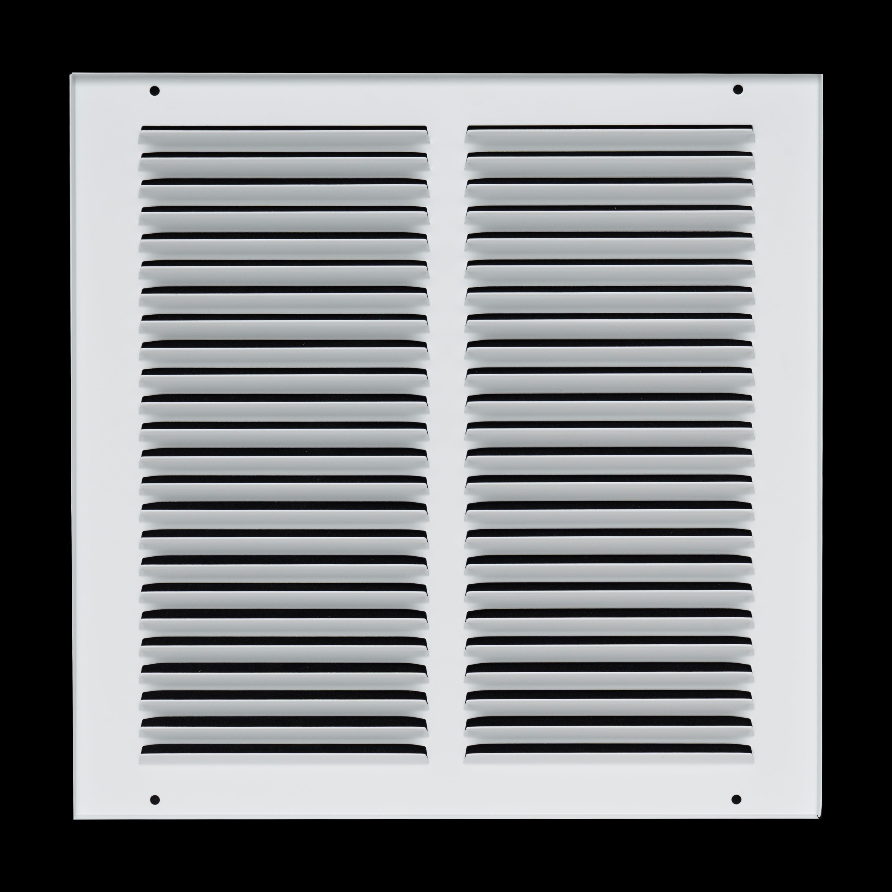 12 x 12-inch White Steel flat stamped return grille, rear view
