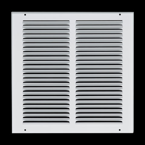 12 x 12-inch White Steel flat stamped return grille, rear view