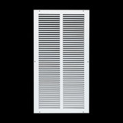 12 x 24-inch White Steel flat stamped return grille, front view
