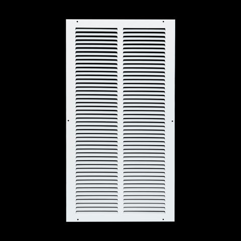12 x 24-inch White Steel flat stamped return grille, front view