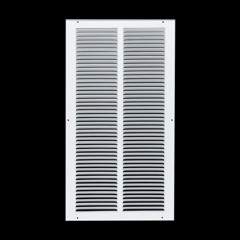 12 x 24-inch White Steel flat stamped return grille, rear view