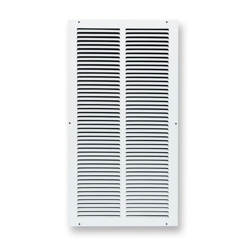 12 x 24-inch White Steel flat stamped return grille, front view 2