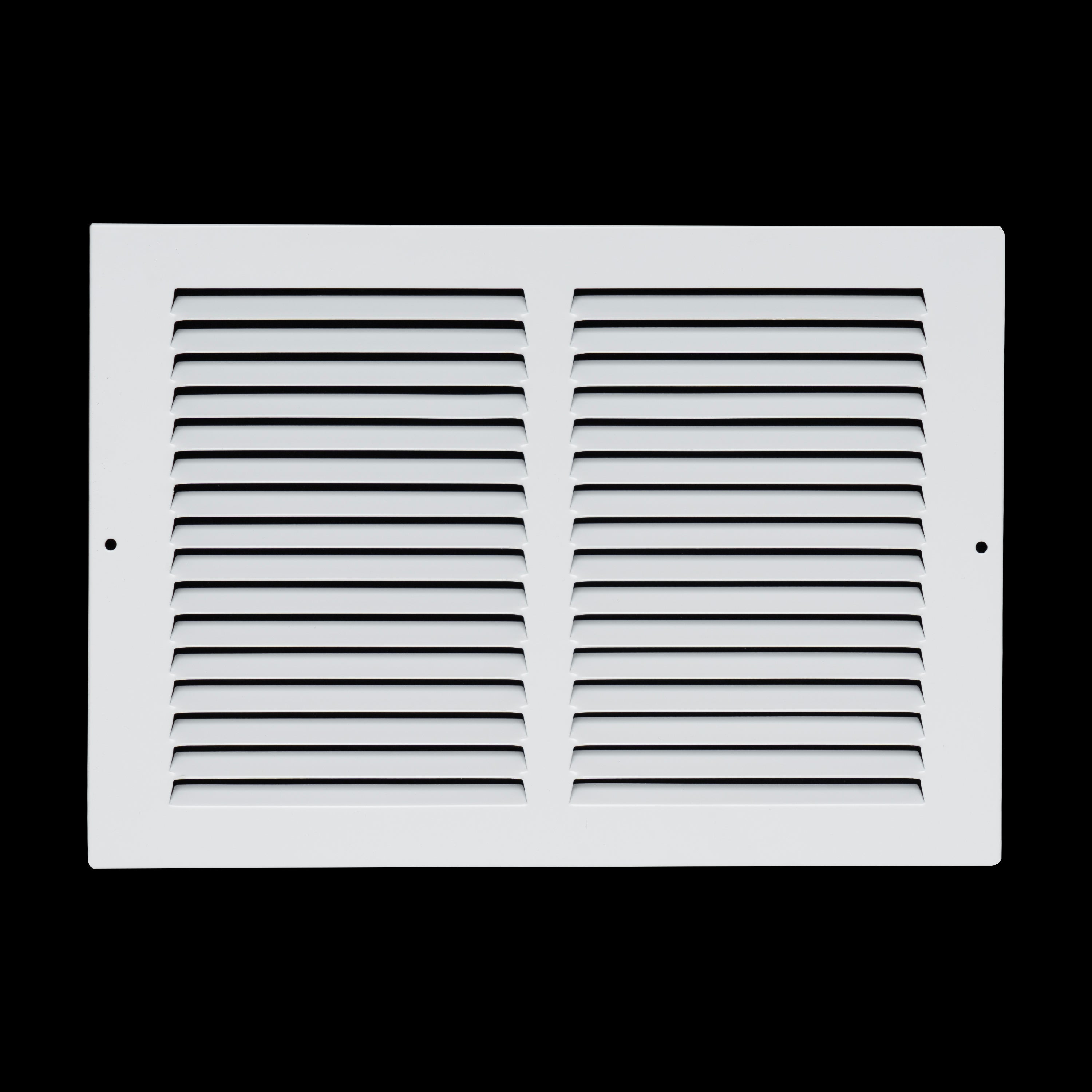 12 x 8-inch White Steel flat stamped return grille, front view