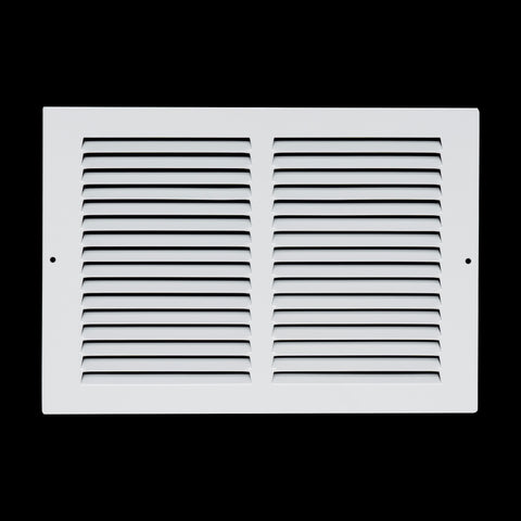 12 x 8-inch White Steel flat stamped return grille, front view