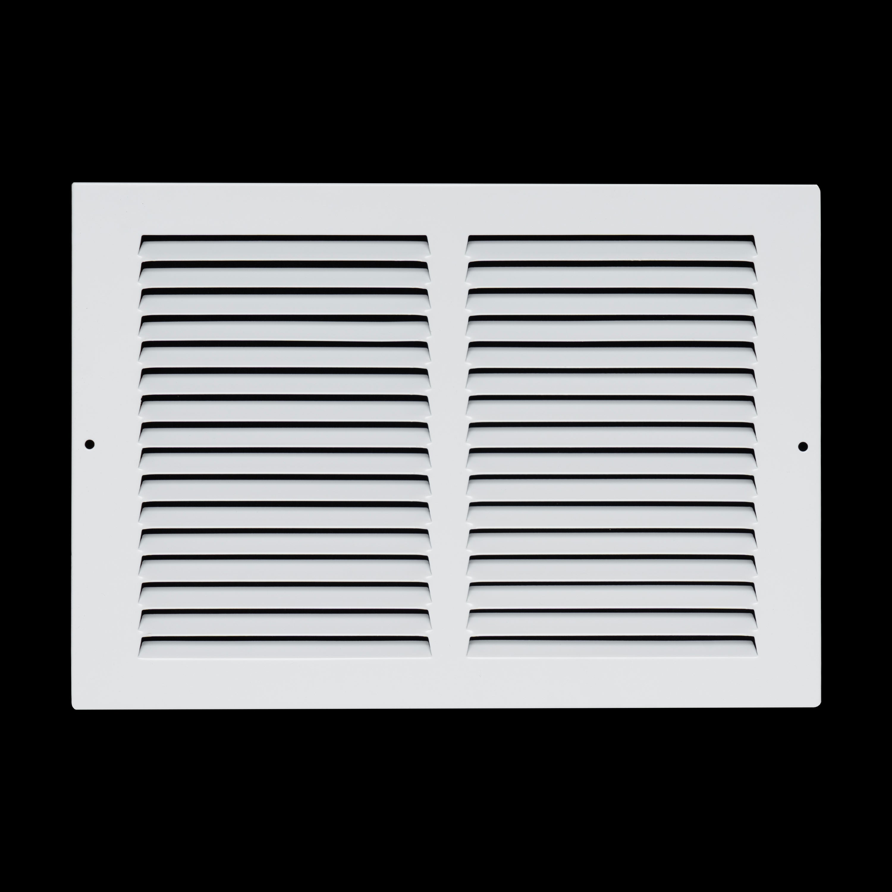 12 x 8-inch White Steel flat stamped return grille, rear view