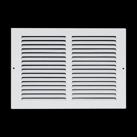 12 x 8-inch White Steel flat stamped return grille, rear view