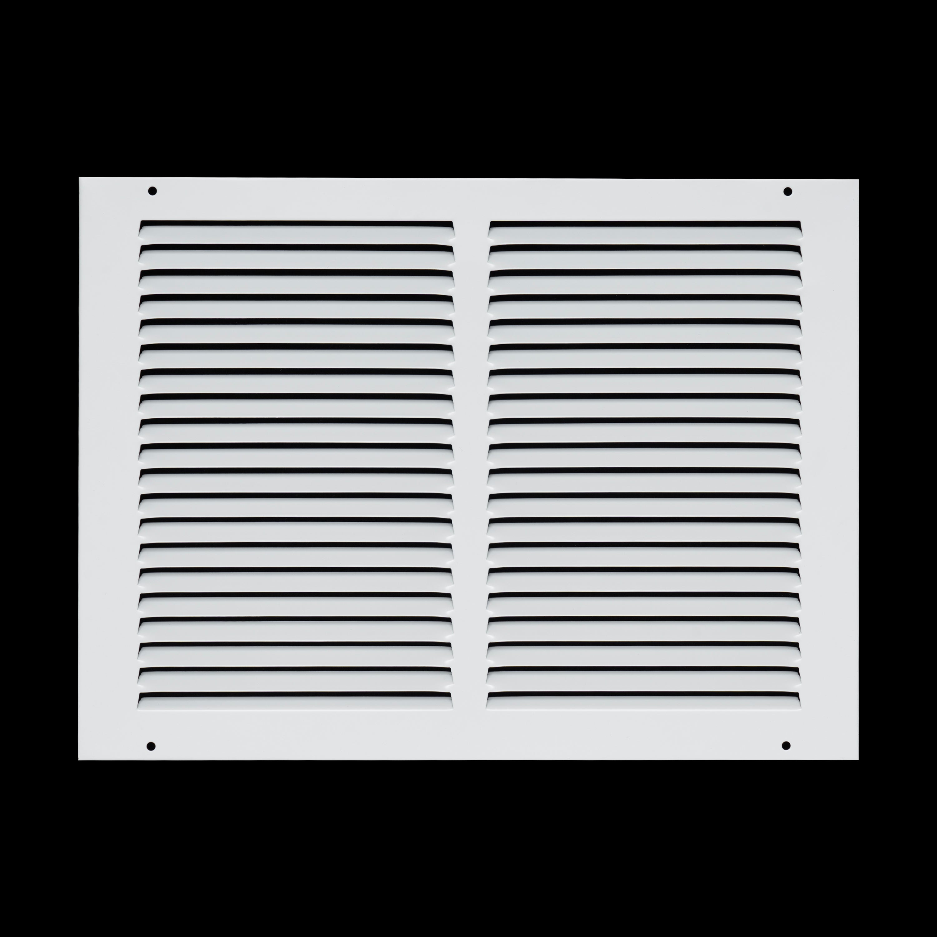 14 x 10-inch White Steel flat stamped return grille, front view