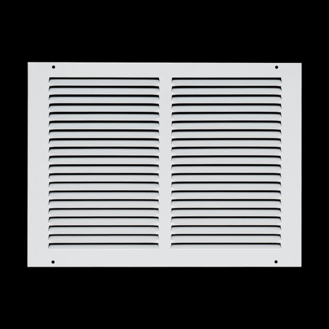 14 x 10-inch White Steel flat stamped return grille, front view
