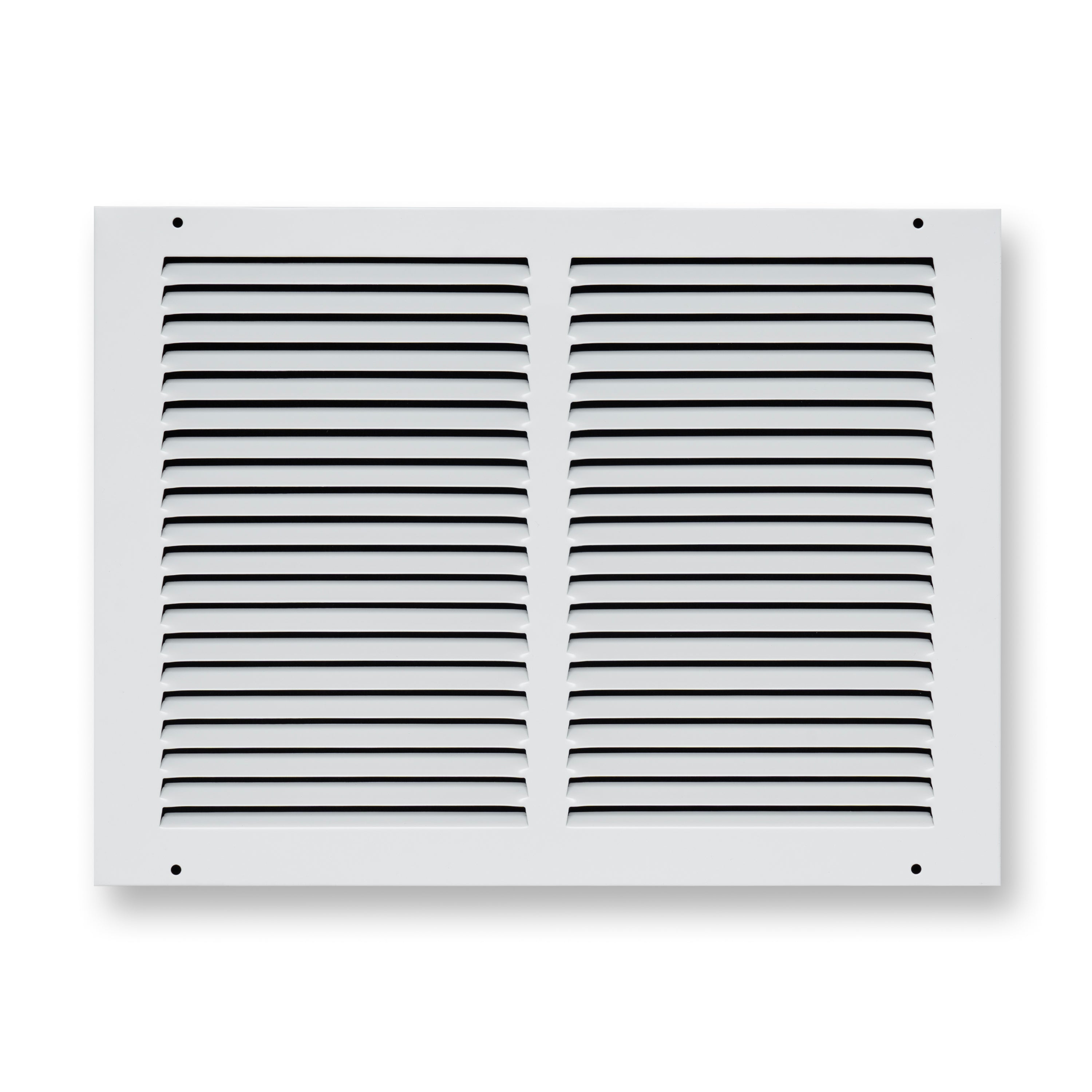 14 x 10-inch White Steel flat stamped return grille, front view 2