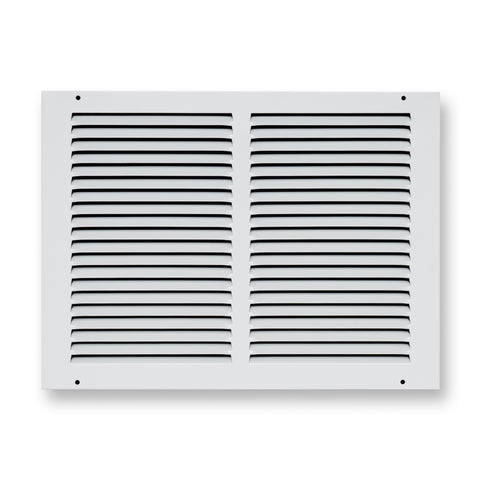 14 x 10-inch White Steel flat stamped return grille, front view 2