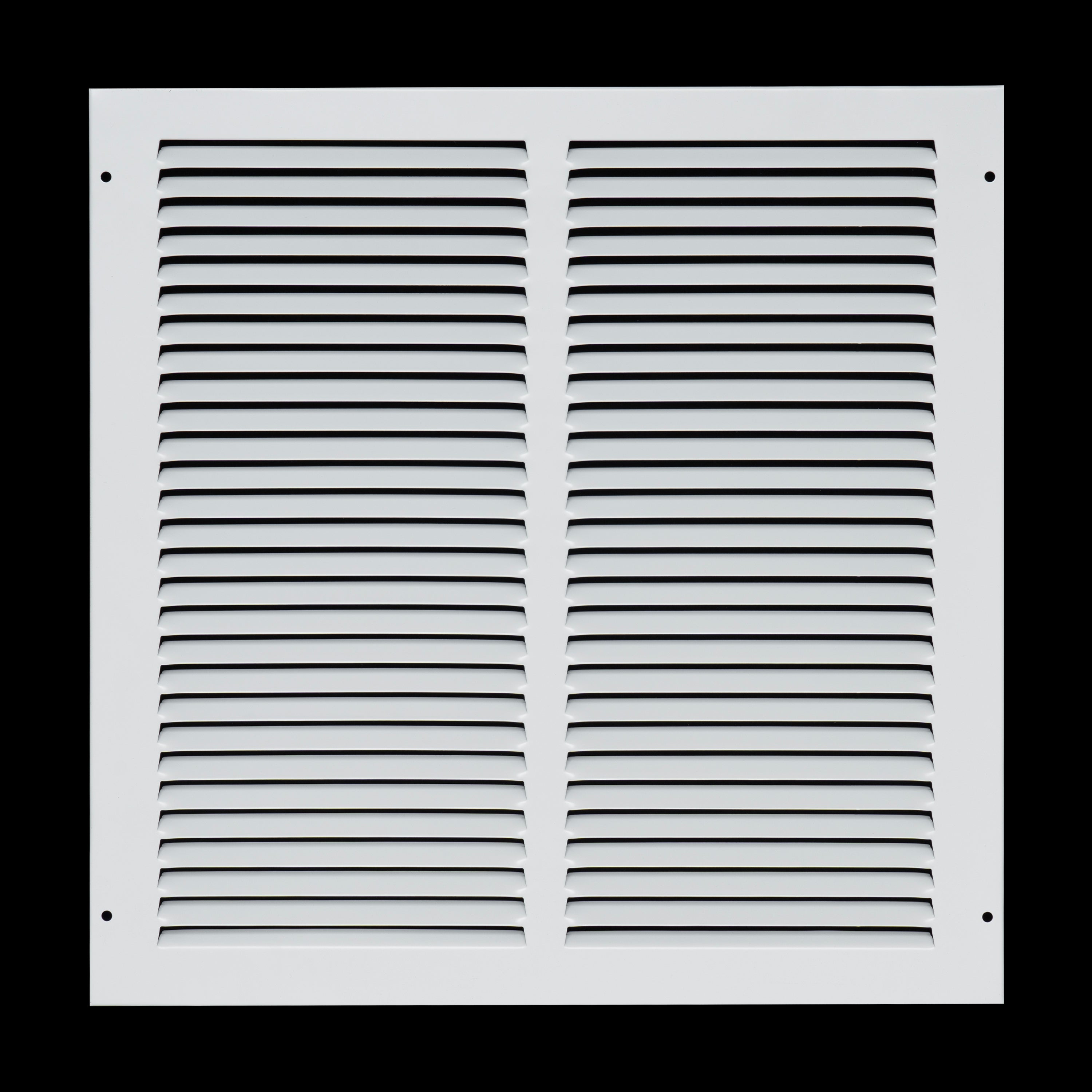 14 x 14-inch White Steel flat stamped return grille, front view