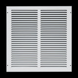 14x14 White Steel Return Air Grille, High-Airflow HVAC Cold Air Intake for Wall & Ceiling
