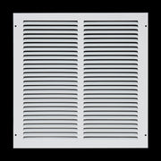 14 x 14-inch White Steel flat stamped return grille, front view