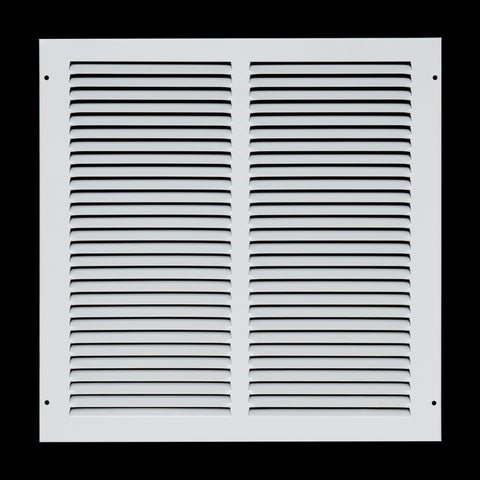 14 x 14-inch White Steel flat stamped return grille, front view