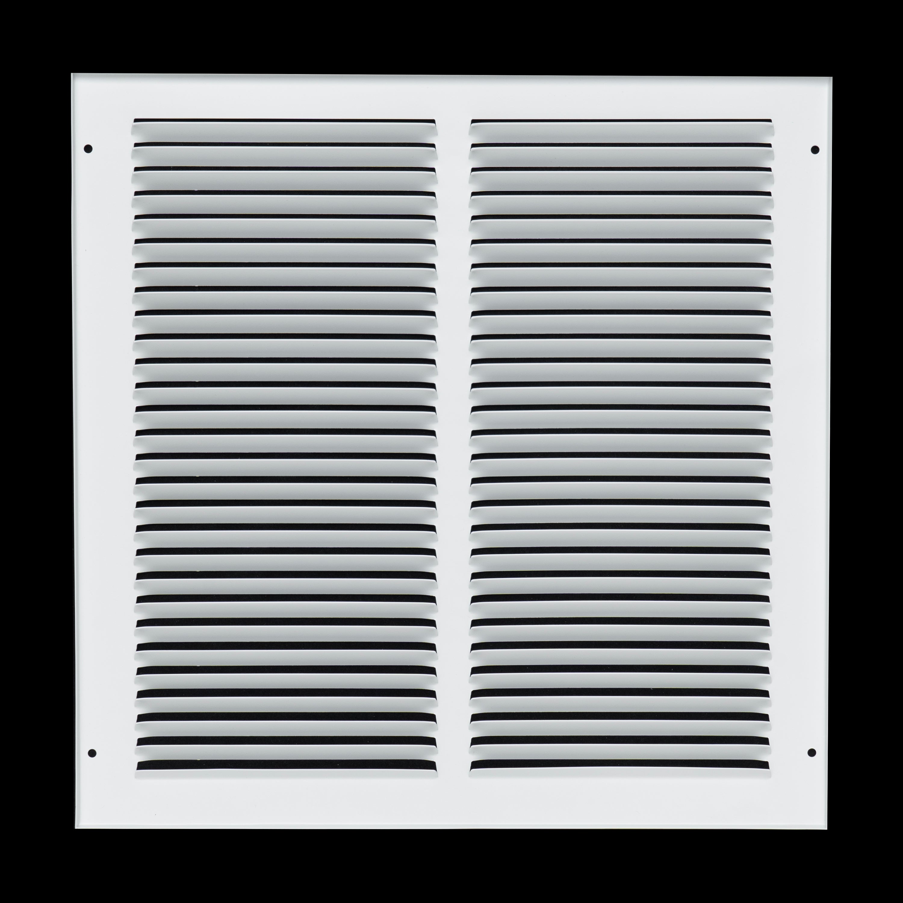 14 x 14-inch White Steel flat stamped return grille, rear view