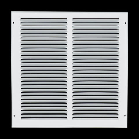 14 x 14-inch White Steel flat stamped return grille, rear view