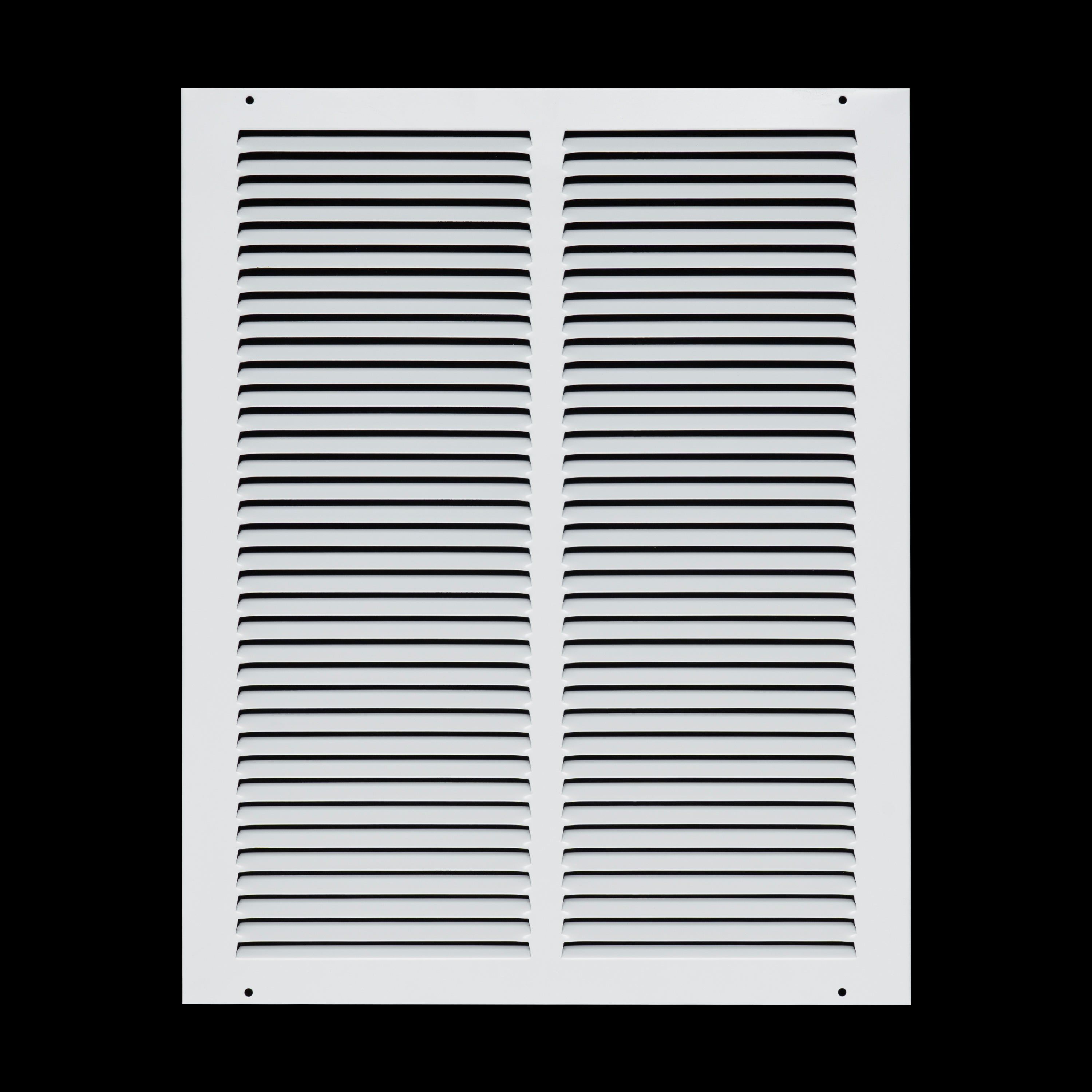 14 x 18-inch White Steel flat stamped return grille, front view