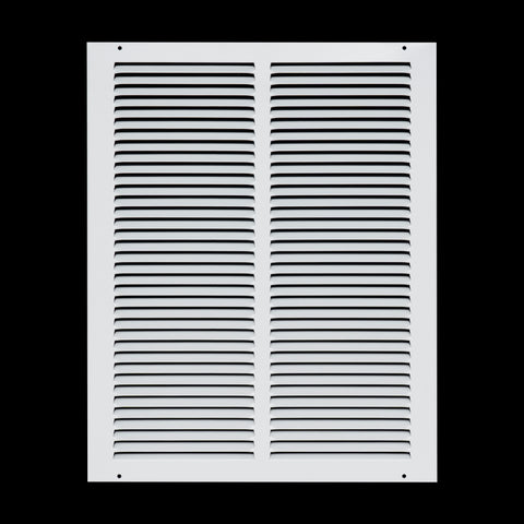 14 x 18-inch White Steel flat stamped return grille, front view