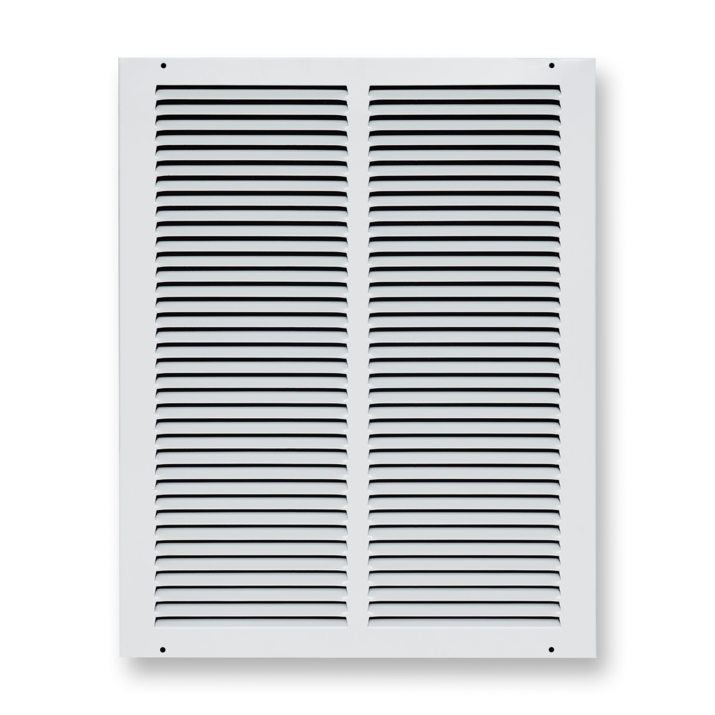 14 x 18-inch White Steel flat stamped return grille, front view 2