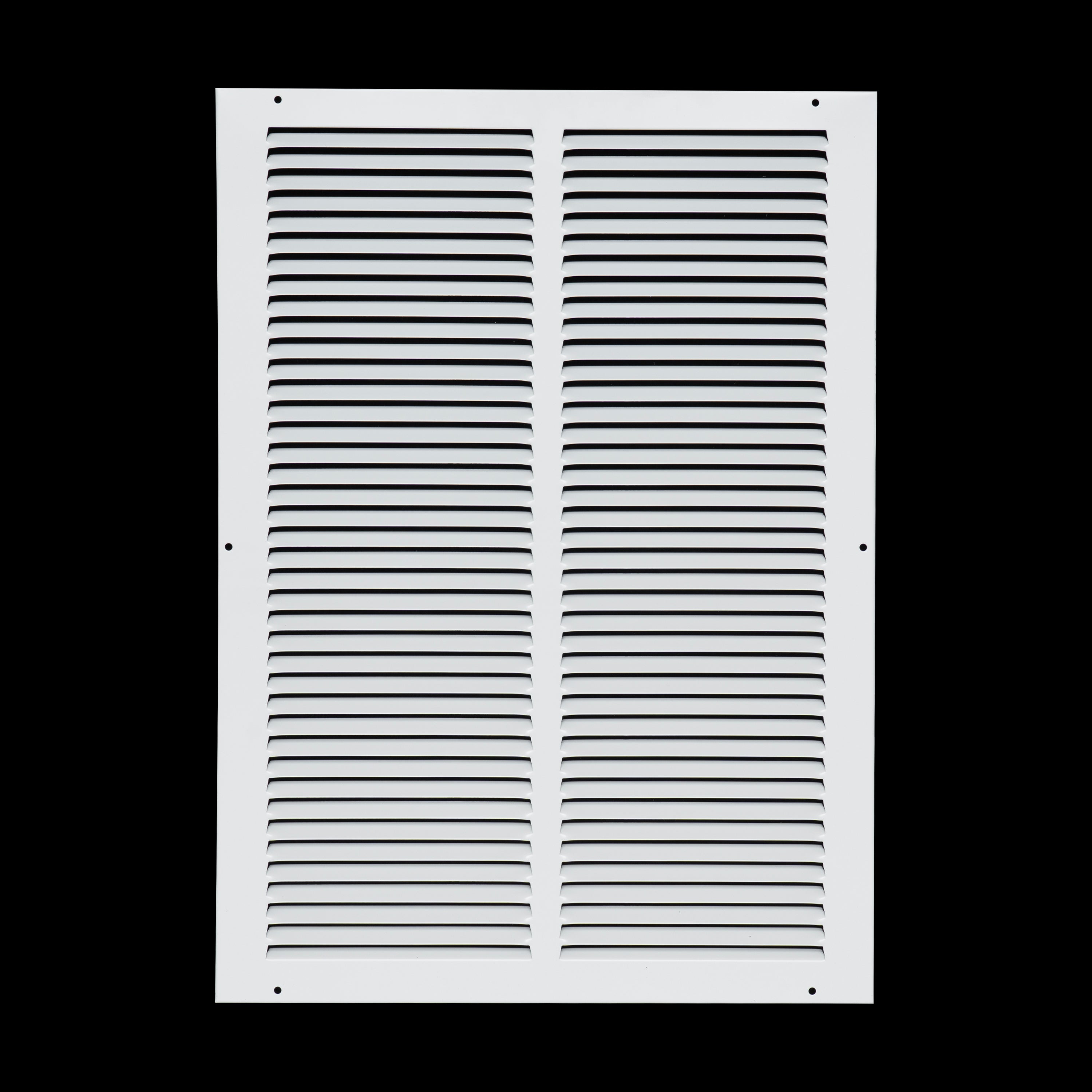 14 x 20-inch White Steel flat stamped return grille, front view