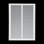 14 x 20-inch White Steel flat stamped return grille, front view
