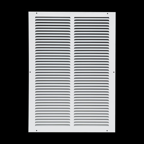 14 x 20-inch White Steel flat stamped return grille, front view