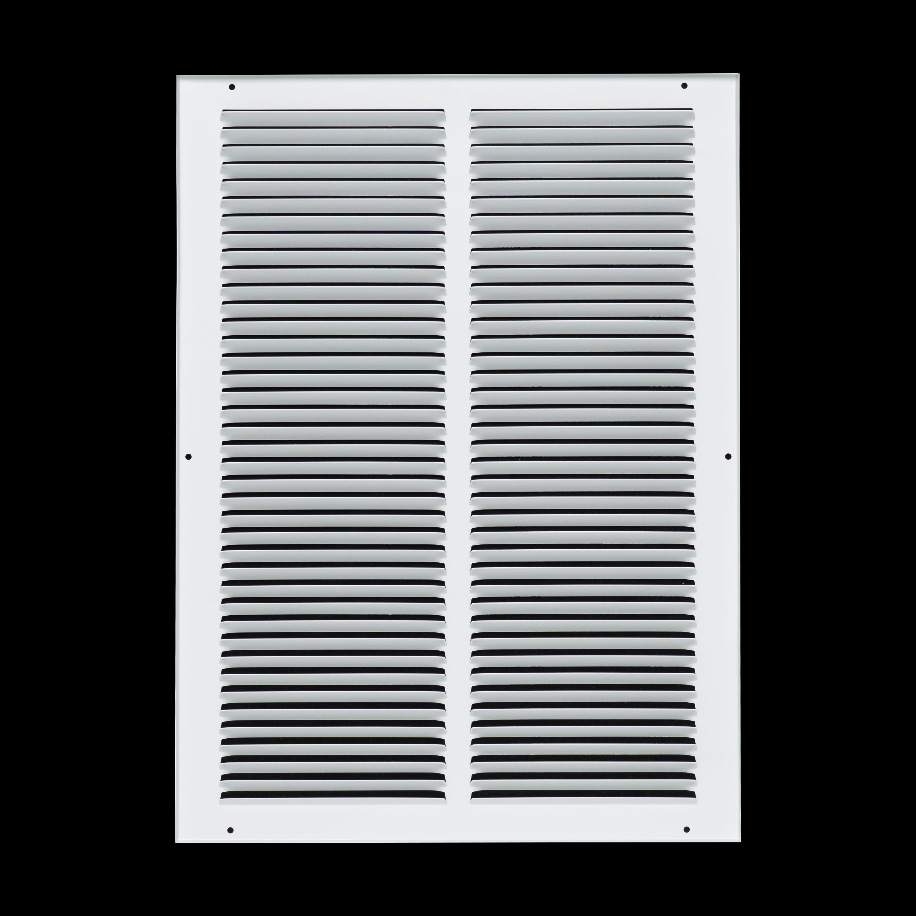 14 x 20-inch White Steel flat stamped return grille, rear view