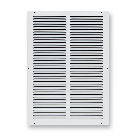 14 x 20-inch White Steel flat stamped return grille, front view 2