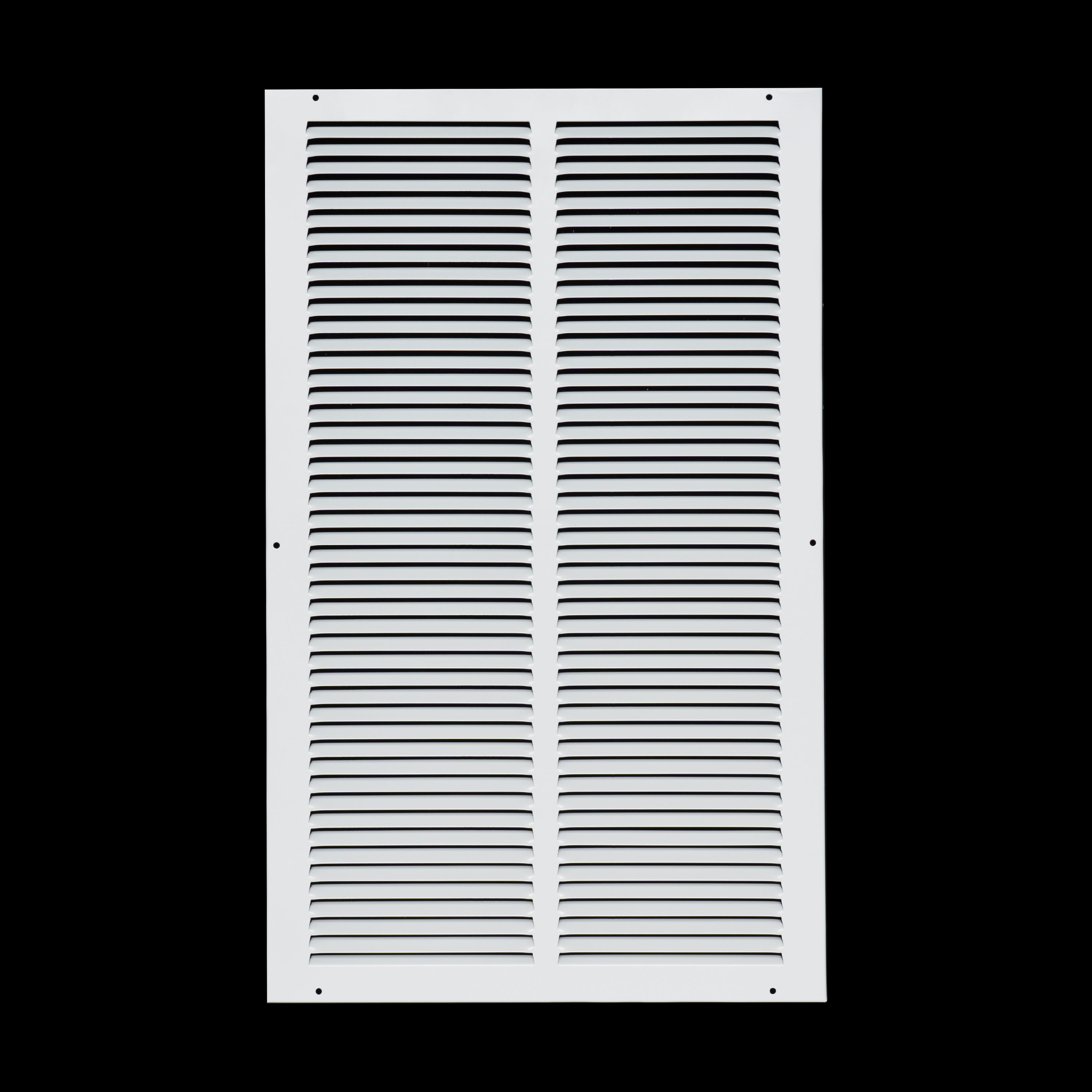14 x 24-inch White Steel flat stamped return grille, front view