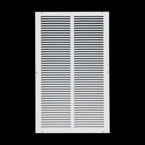 14 x 24-inch White Steel flat stamped return grille, front view