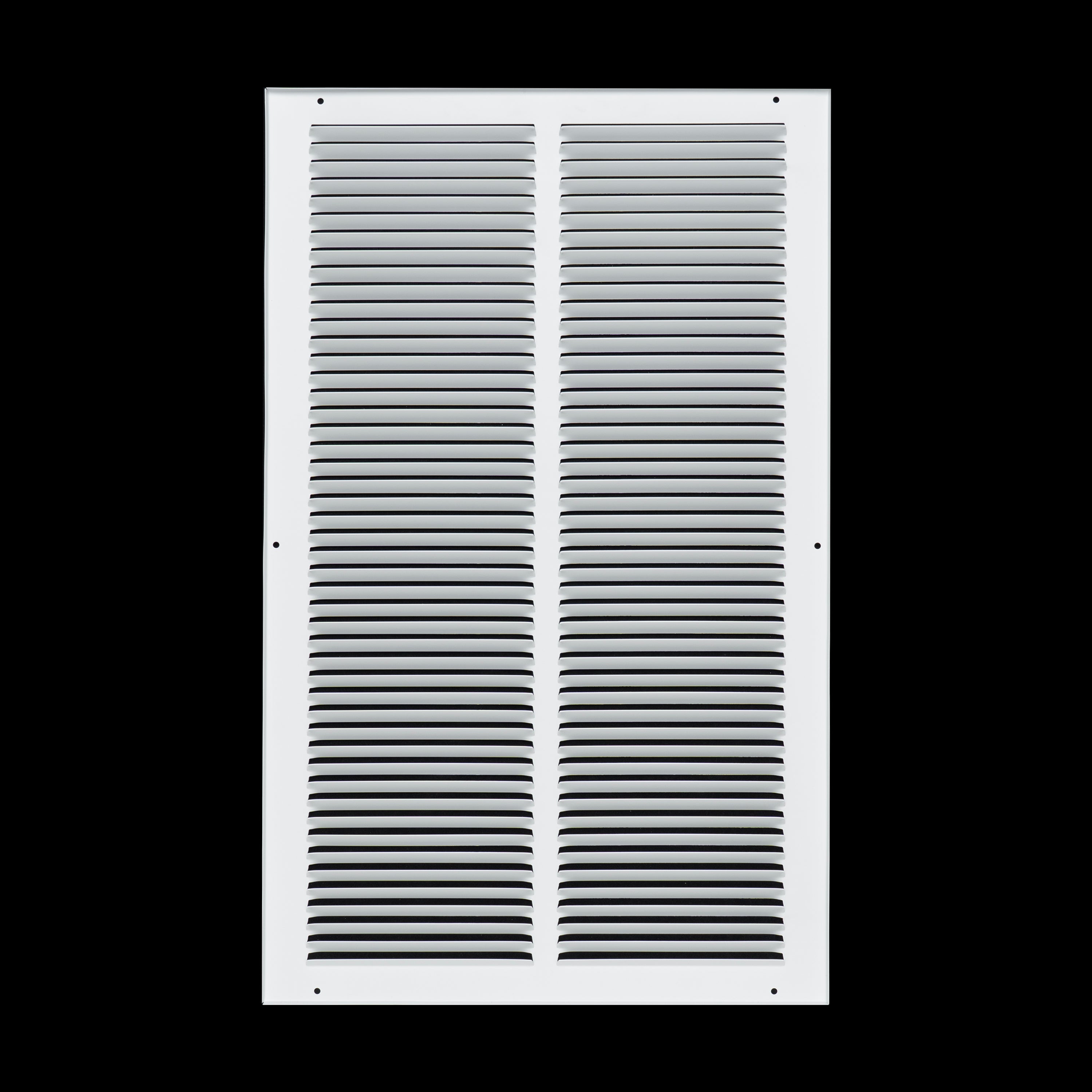 14 x 24-inch White Steel flat stamped return grille, rear view