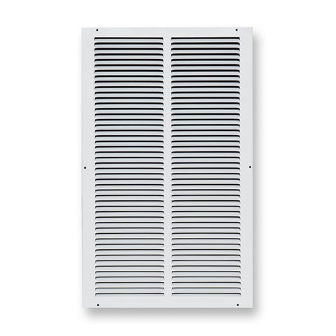 14 x 24-inch White Steel flat stamped return grille, front view 2