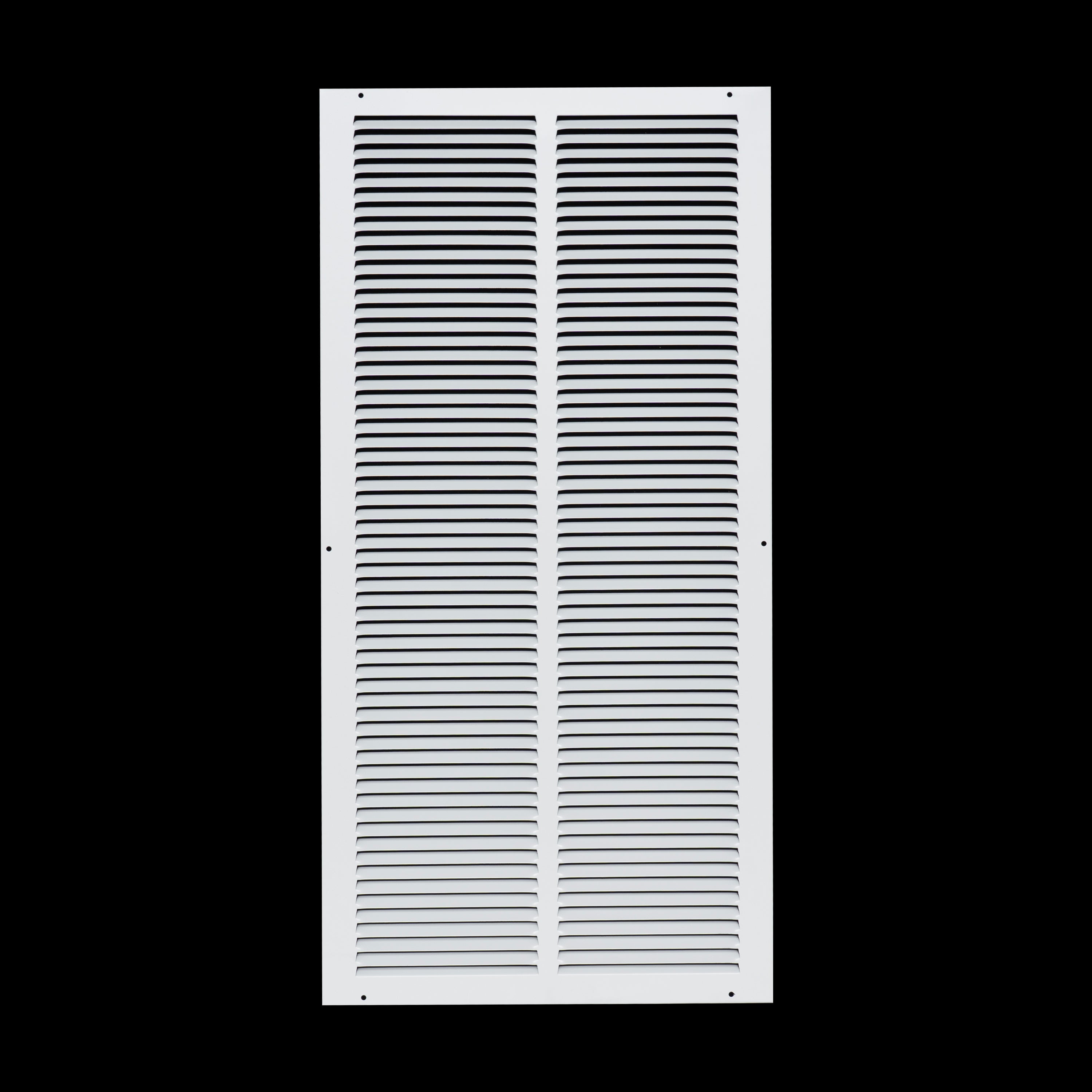 14 x 30-inch White Steel flat stamped return grille, front view
