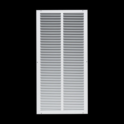 14 x 30-inch White Steel flat stamped return grille, front view