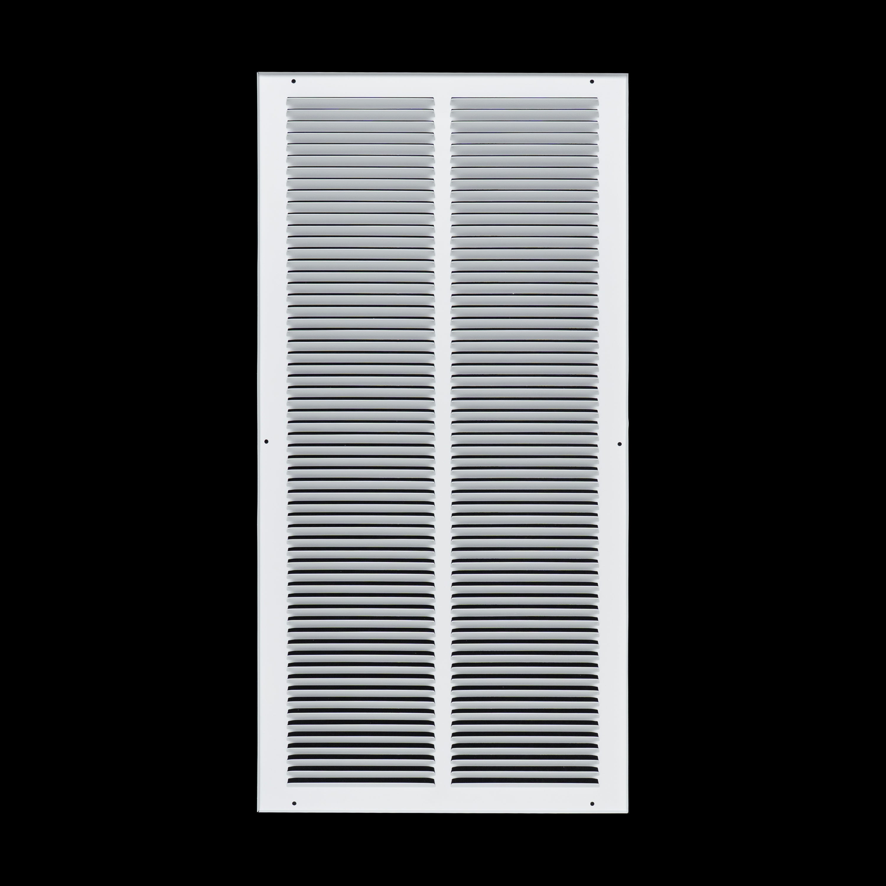 14 x 30-inch White Steel flat stamped return grille, rear view