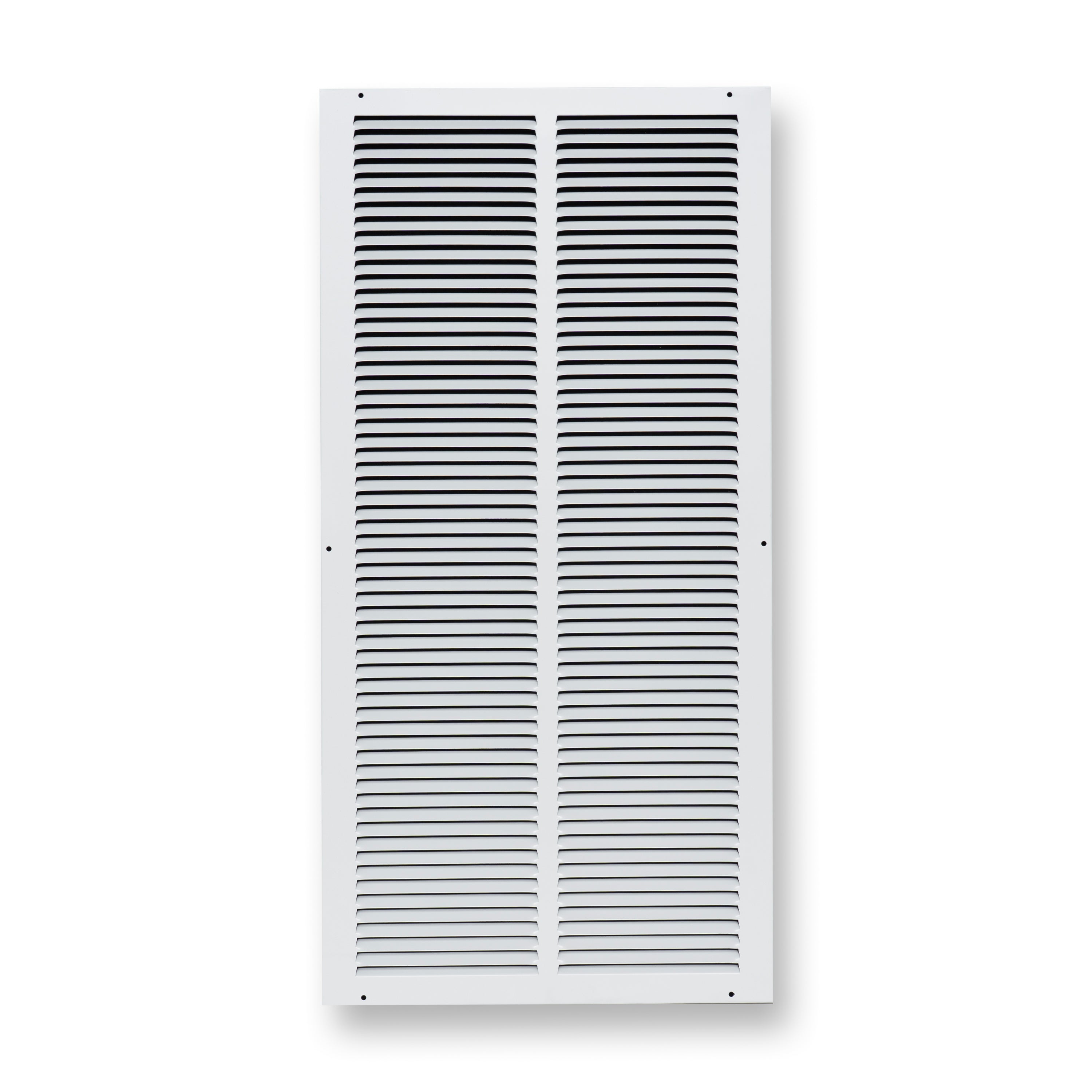14 x 30-inch White Steel flat stamped return grille, front view 2