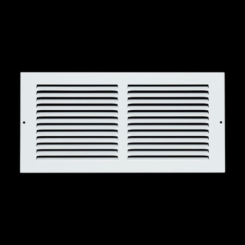 14 x 6-inch White Steel flat stamped return grille, front view