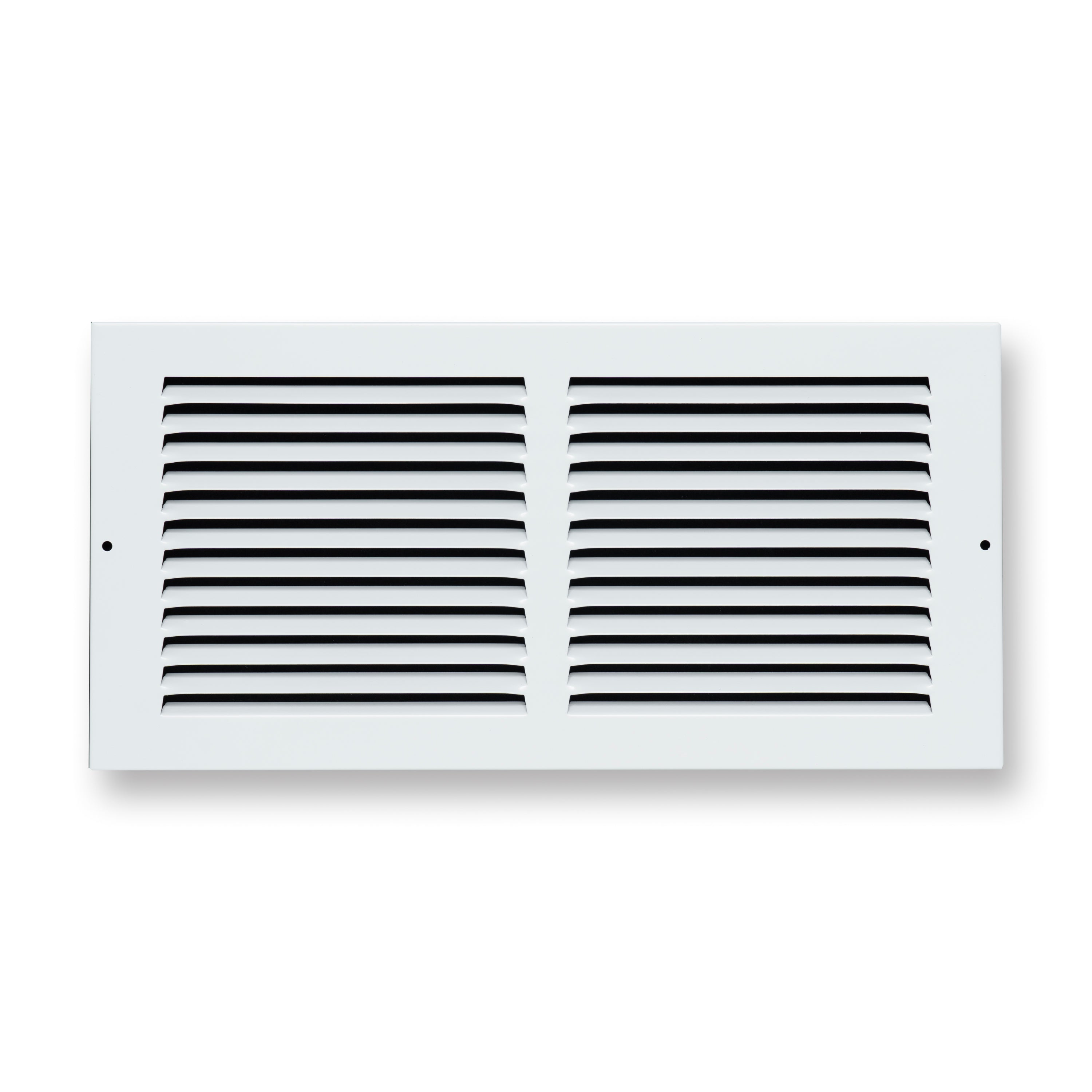 14 x 6-inch White Steel flat stamped return grille, front view 2
