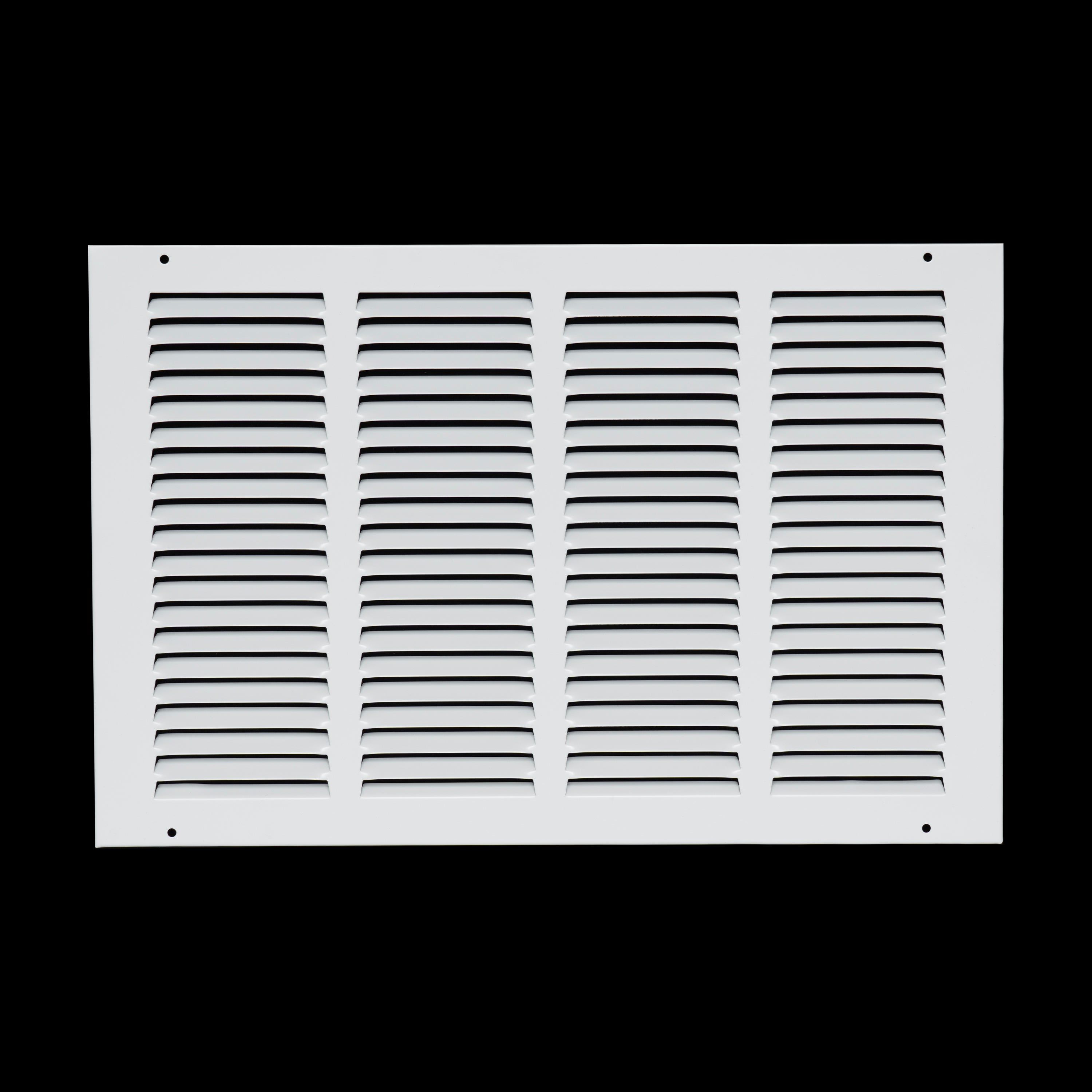 16 x 10-inch White Steel flat stamped return grille, front view