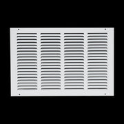 16 x 10-inch White Steel flat stamped return grille, front view