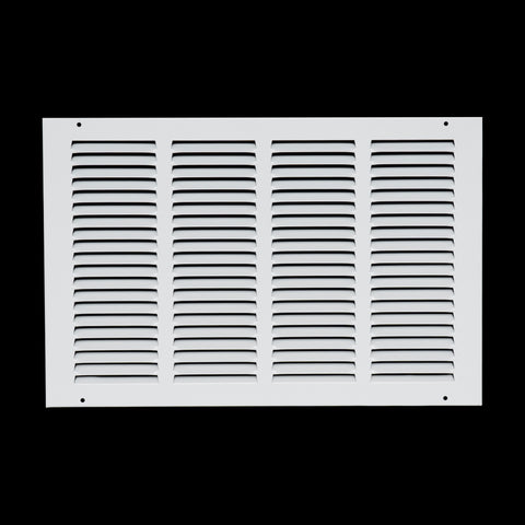16 x 10-inch White Steel flat stamped return grille, front view