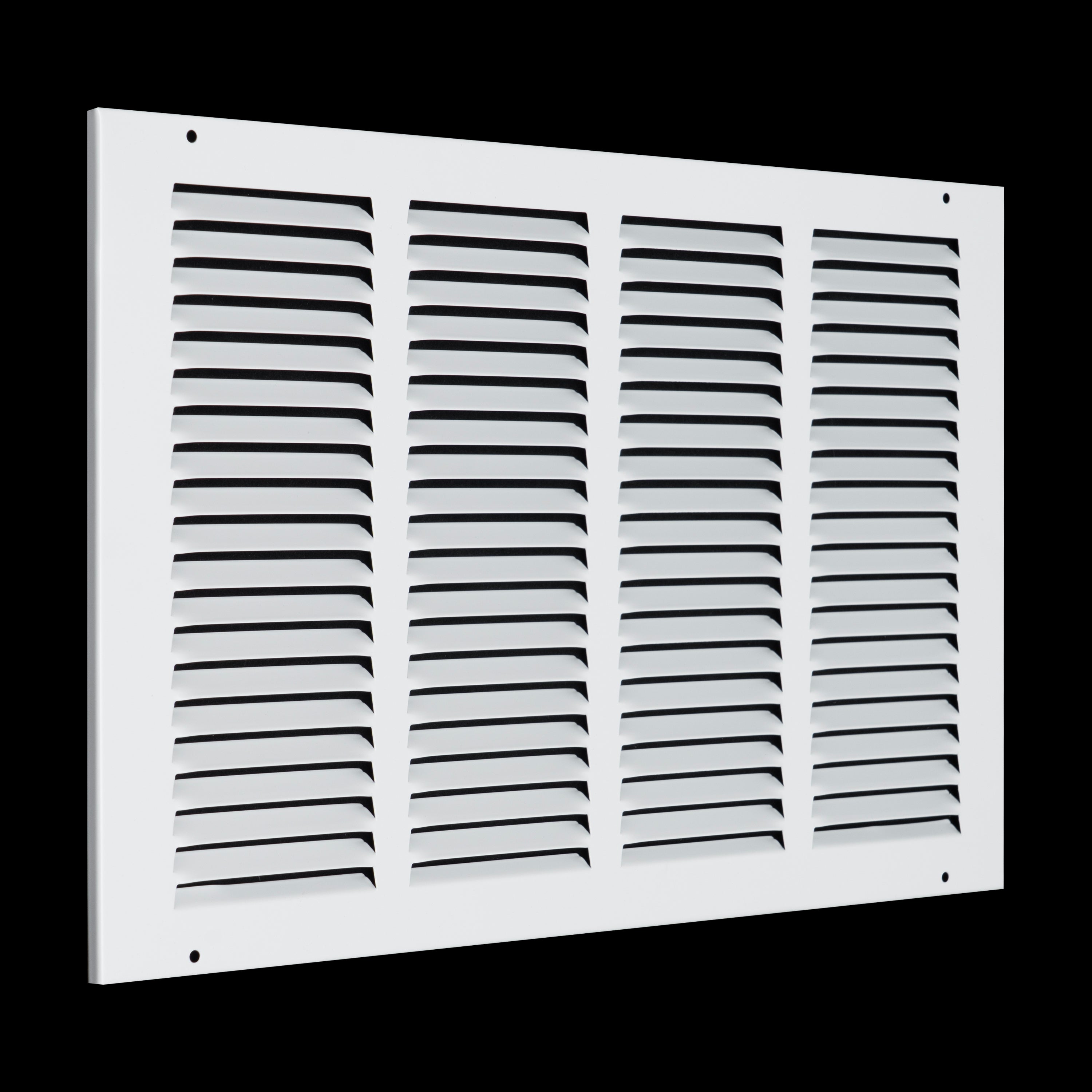 16 x 10-inch White Steel flat stamped return grille, angled view