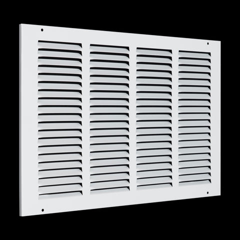16 x 10-inch White Steel flat stamped return grille, angled view