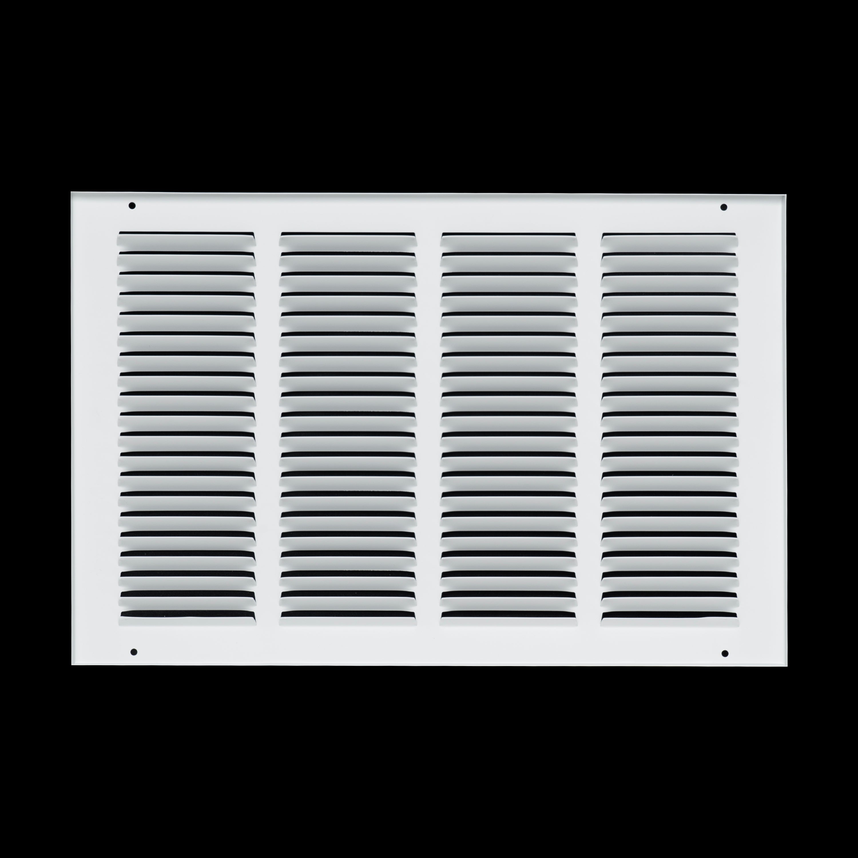 16 x 10-inch White Steel flat stamped return grille, rear view