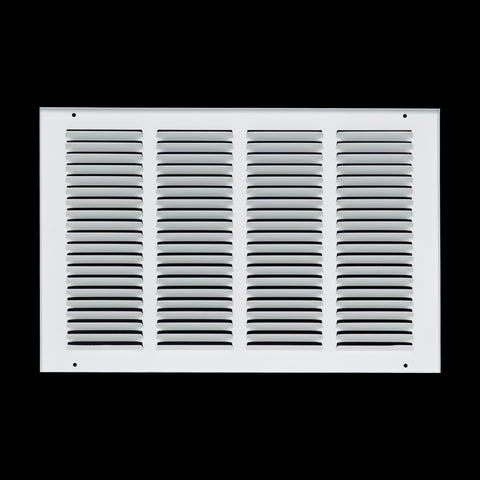 16 x 10-inch White Steel flat stamped return grille, rear view