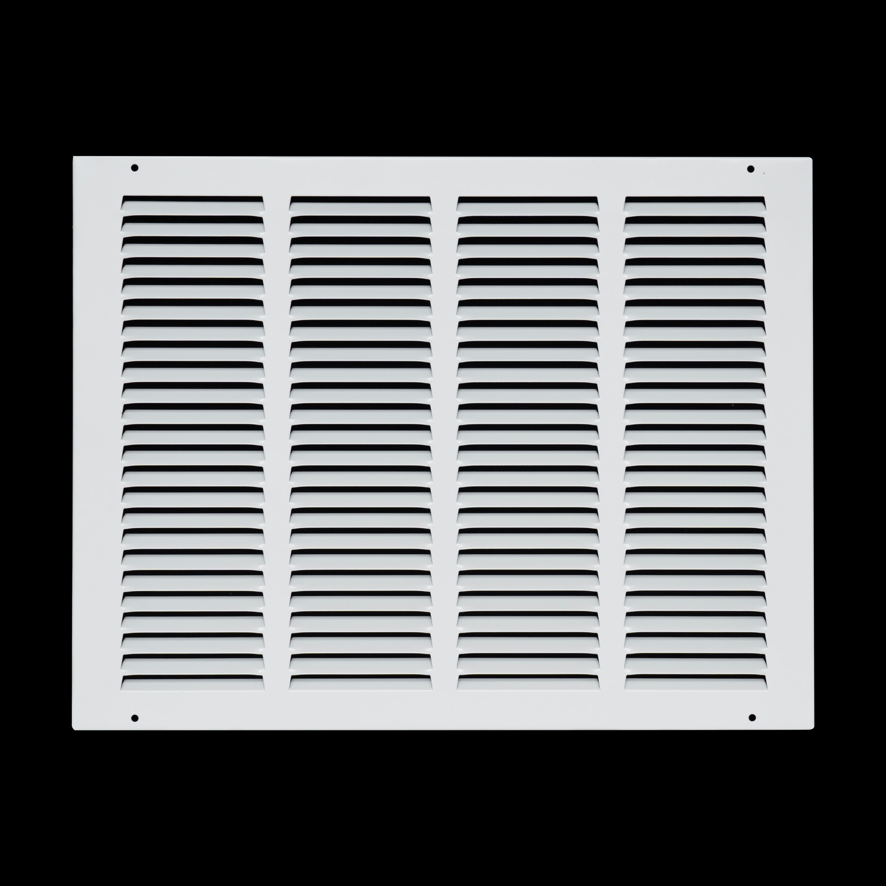 16 x 12-inch White Steel flat stamped return grille, front view