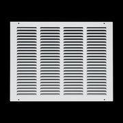 16 x 12-inch White Steel flat stamped return grille, front view