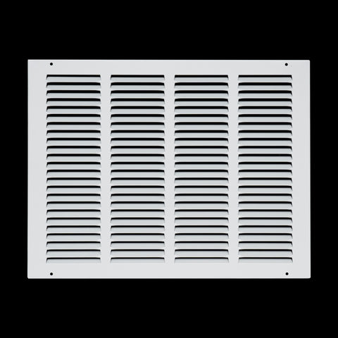 16 x 12-inch White Steel flat stamped return grille, front view