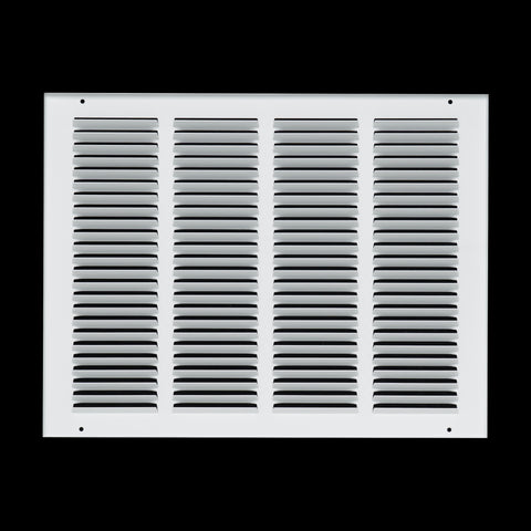 16 x 12-inch White Steel flat stamped return grille, rear view